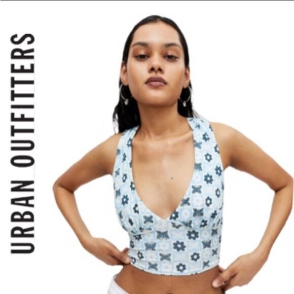 NEW Urban Outfitters UO Phoenix Plunging Tie-Back Tank Top L - Picture 2 of 4